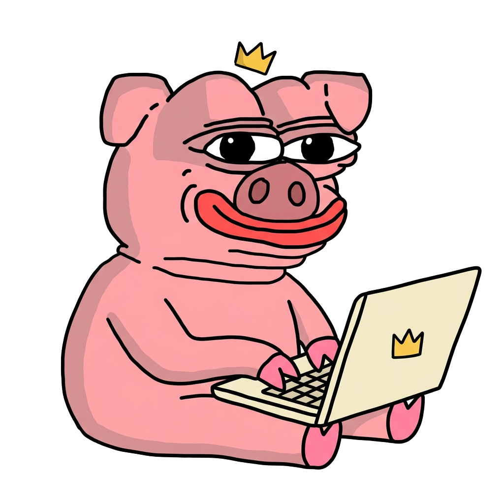 Poochi typing his nonsense on a laptop
